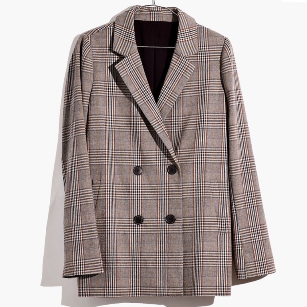 Madewell Plaid Grey, Brown, Black Blazer